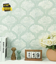 Peel and Stick Wallpaper Green and White Modern Wall Paper Boho Removable Self A