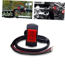 Motorcycle Handlebar Fog Light Spotlight Switch, Universal 7/8 inch Driving Red