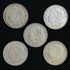 5 Lot - 1921 Mixed Morgan Dollars - VF-EF Condition - 90% Silver Dollar