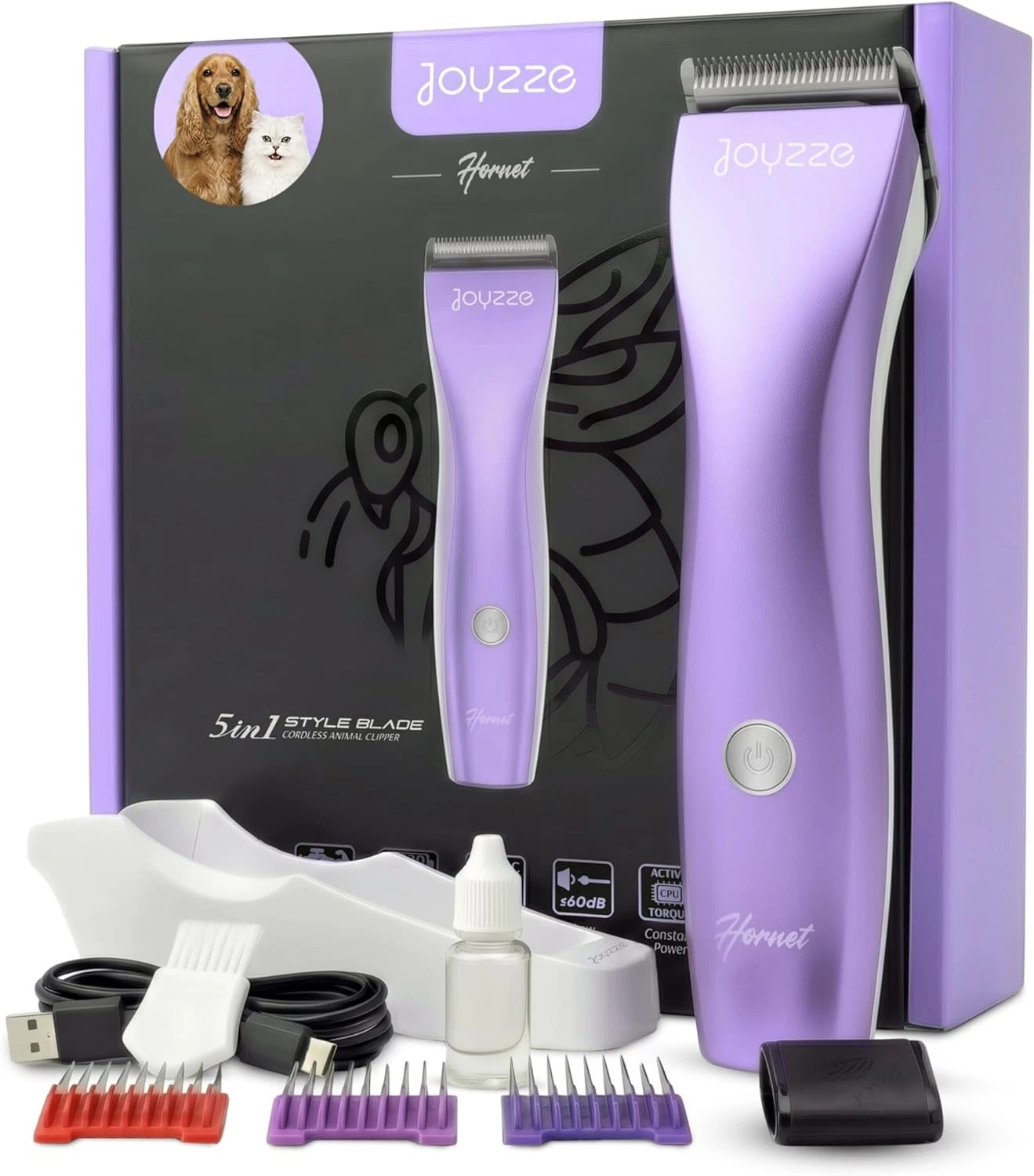 Hornet 5 in 1 Professional Pet Grooming Clipper Low Noise