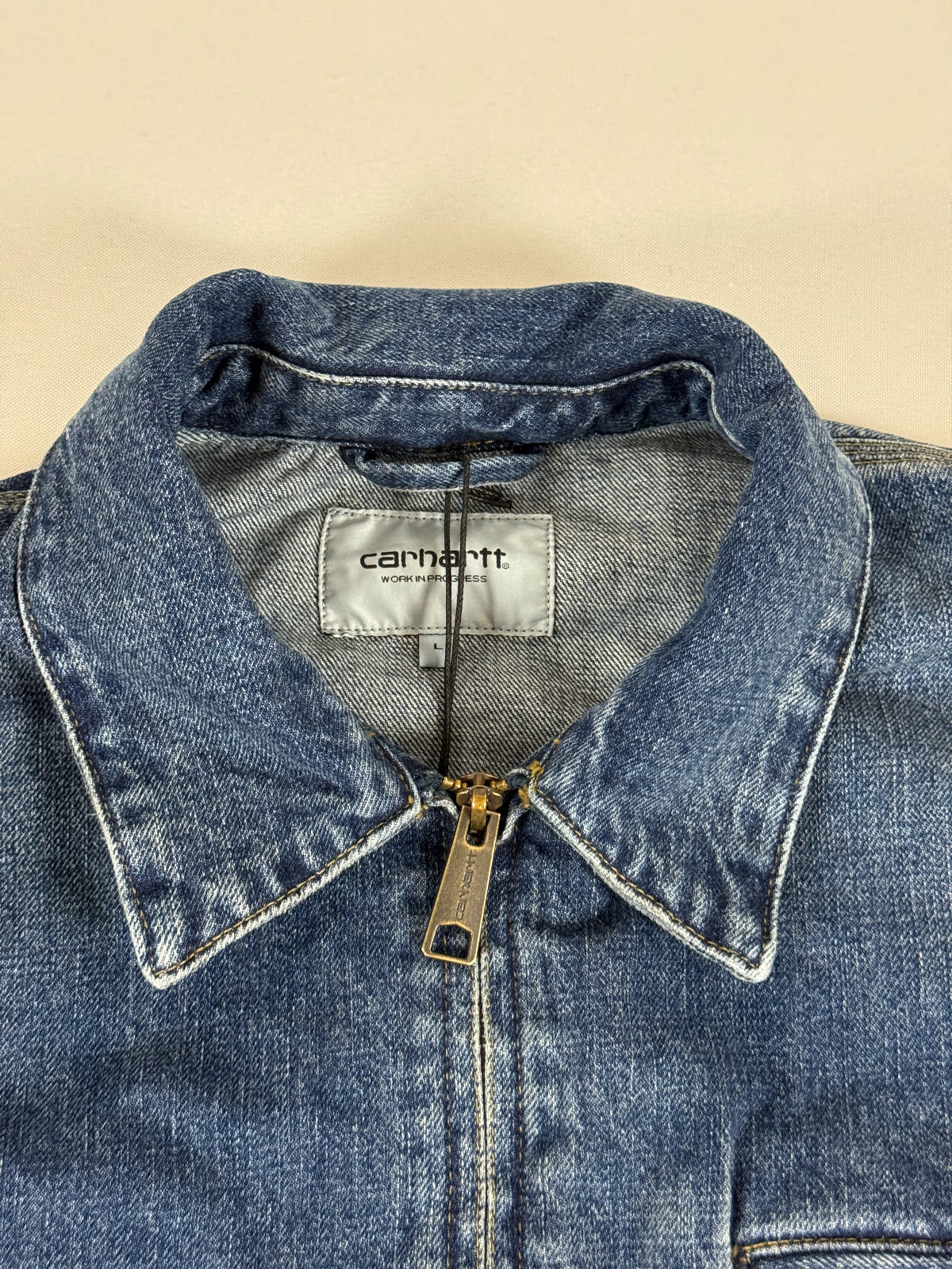 CARHARTT WIP OG DETROIT JACKET BLUE DARK USED WASH L NWT thumbnail 4