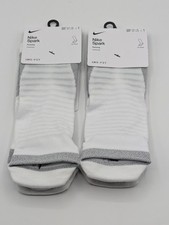 2 Pair Nike Spark DriFit Cushioned No Show Running Socks White Mens Size 10-11.5