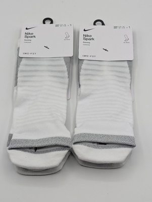 #ad 2 Pair Nike Spark DriFit Cushioned No Show Running Socks White Mens Size 10 11.5 $23.99