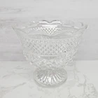 ANCHOR HOCKING WEXFORD PATTERN LARGE CLEAR CRYSTAL COMPOTE FOOTED FRUIT BOWL