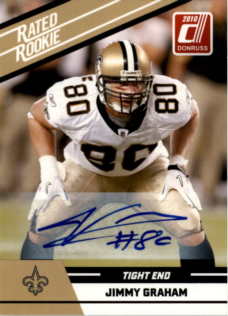 2010 Donruss Rated Rookies Autographs #52 Jimmy Graham (Print run 125) Auto  FB