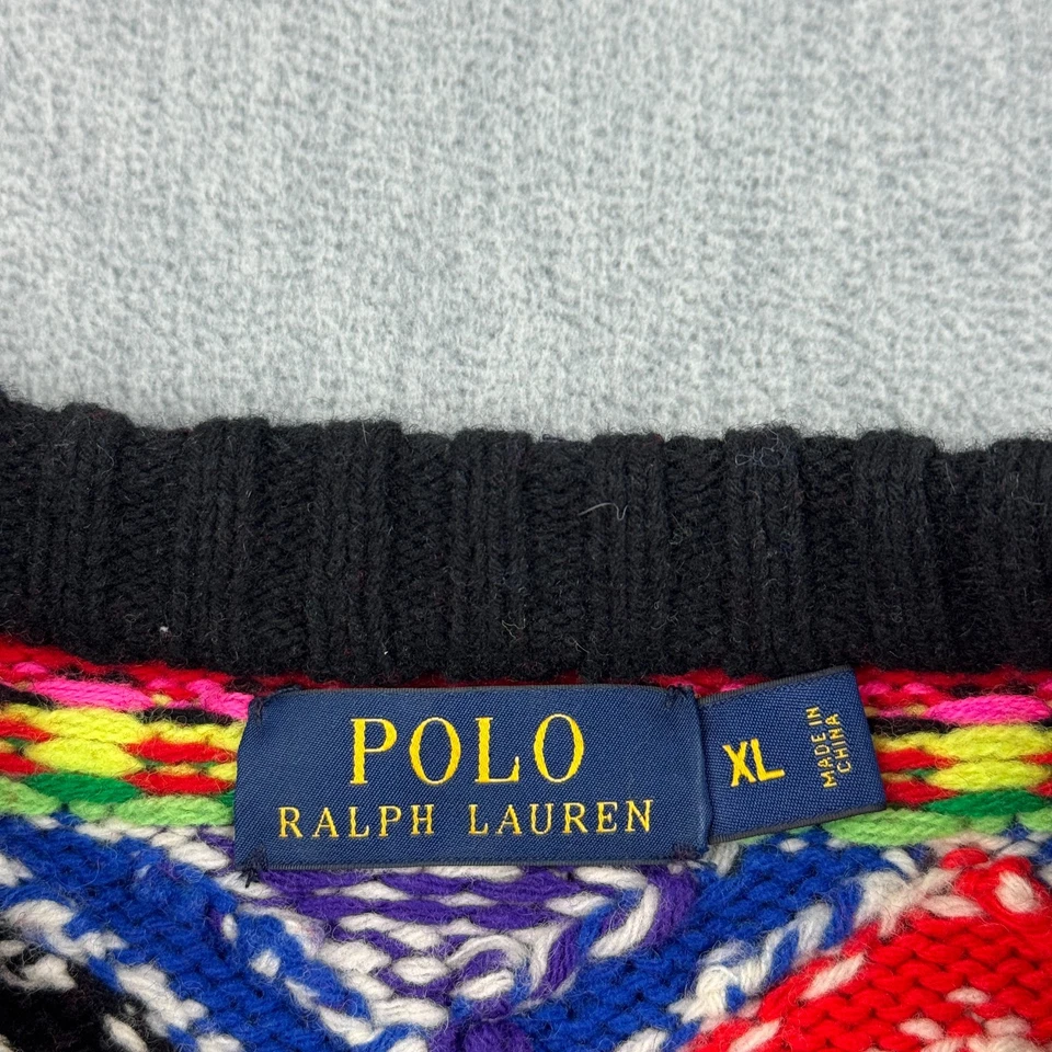 Polo Ralph Lauren Suéter Mujer XL Rojo Nórdico Isla Feria Lana Merino Cachemira Foto 3 de 4