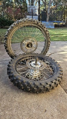2005 Kawasaki KX250F Full Wheel Set Rims + Tires - Great Tread