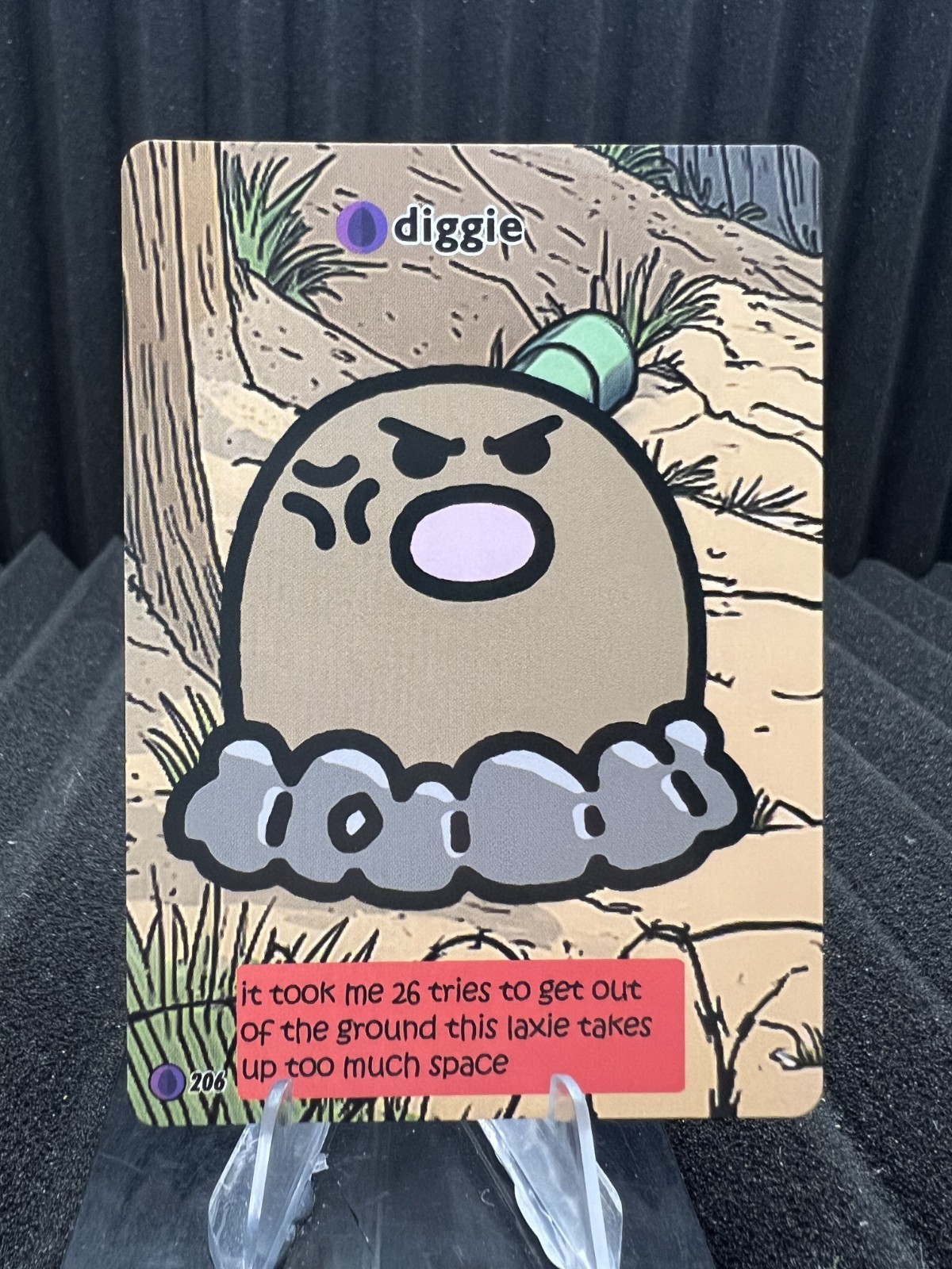 diggie (Diglett) #206 - Pokiebubies Rocketbubies Fan Art- Pokemon