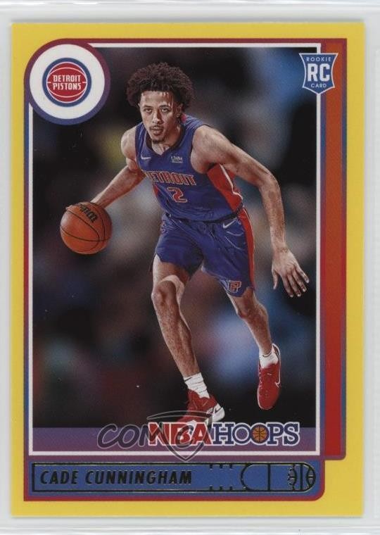 2021-22 Panini NBA Hoops Rookies Yellow Cade Cunningham #201 18yu