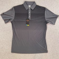 NWT Callaway Mens Opti-Dri Golf Polo Shirt UPF 50 Black Size Large
