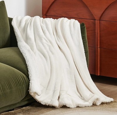 Sherpa Fleece Überwurf Decke weich flauschig Wende Mikrofaser Bett Sofa 150x200cm