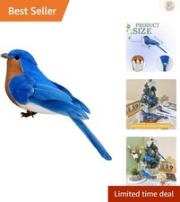 Elegant Blue Birds Realistic Artificial Figurines for Home Decor  Crafts