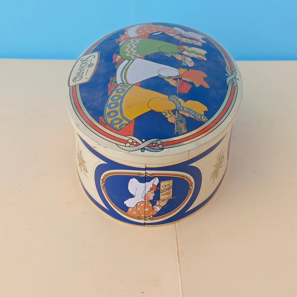 SUCHARD boîte métal ovale « Chocolat depuis 1826 » décor personnages - Photo 3/4
