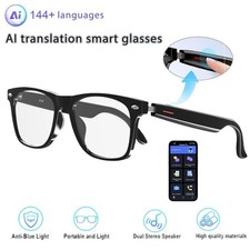 Smart Glasses AI Bluetooth Glasses with 144 Translation for Men  Woman Travel