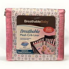 Breathable Baby Mesh Crib Liner Pink Safer Than A Bumper Suffocation Prevention