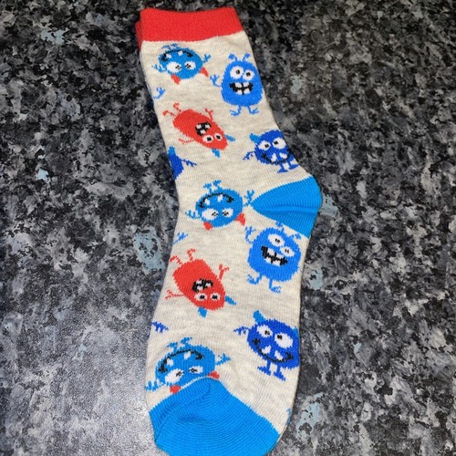 4 Pairs Of Cute Children’s Little Monster Socks Size 6-8.5 Cotton 63% - Picture 6 of 9