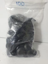 100 Black Finishing Caplugs Black Plastic NOS