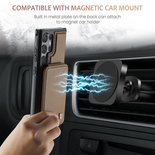 For Samsung Galaxy S23 Ultra S22 S21 Plus RFID Blocking Leather Wallet Card Case - Picture 12 of 79