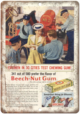 Beech-Nut Gum Vintage Ad 12'' x 9'' Reproduction Metal Sign N400