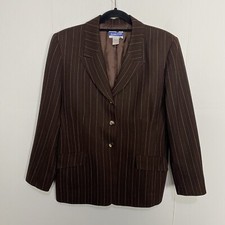 Pendleton Women s 100 Virgin Wool Brown Blazer Jacket Size 10 Made In USA.