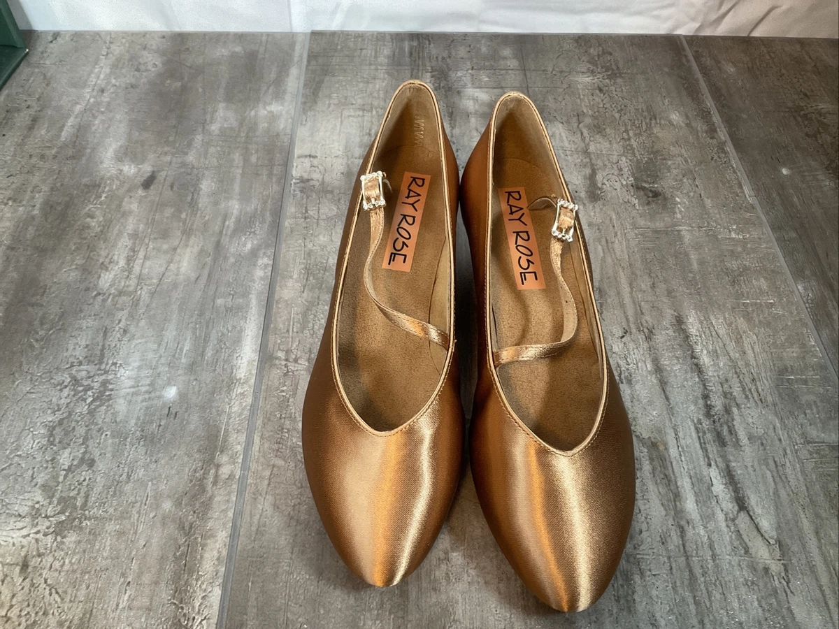 Ray Rose Girl s dance shoes UK size 4 heel Tan color New with box Ballroom