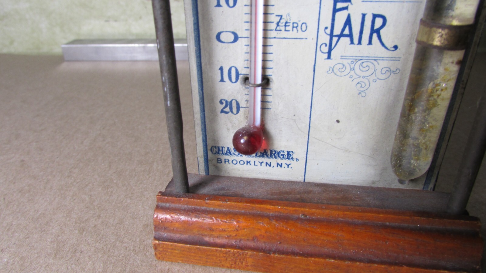 Anitque Standard Barometer Chas. E Large Brooklyn NY Wood Metal eBay