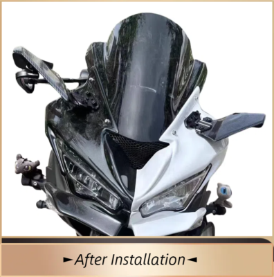 Carbon Fiber Style Black Wind Wing Rearview Mirrors for Kawasaki