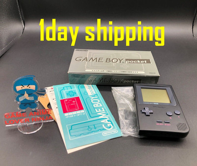 GameBoy Pocket-Konsole, schwarz, mit Box, Region Free, Game Boy Japan,...