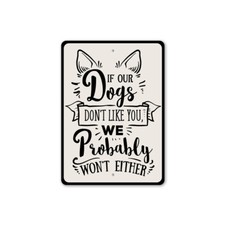 Funny Dog Humor Porch Metal Sign Pet Lover Animal Puppy Canine Doghouse Decor
