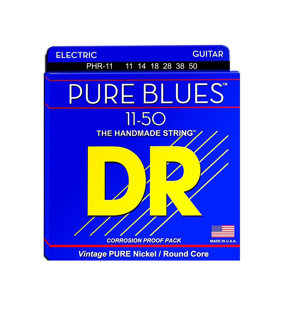 DR Strings PHR-11 Pure Blues Pure Nickel Wrap, Heavy, 11-50