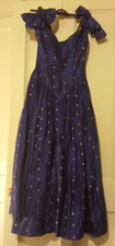 Monsoon 100% Silk Evening Gown/ Prom Dress - SIZE 10 - Midnight Blue