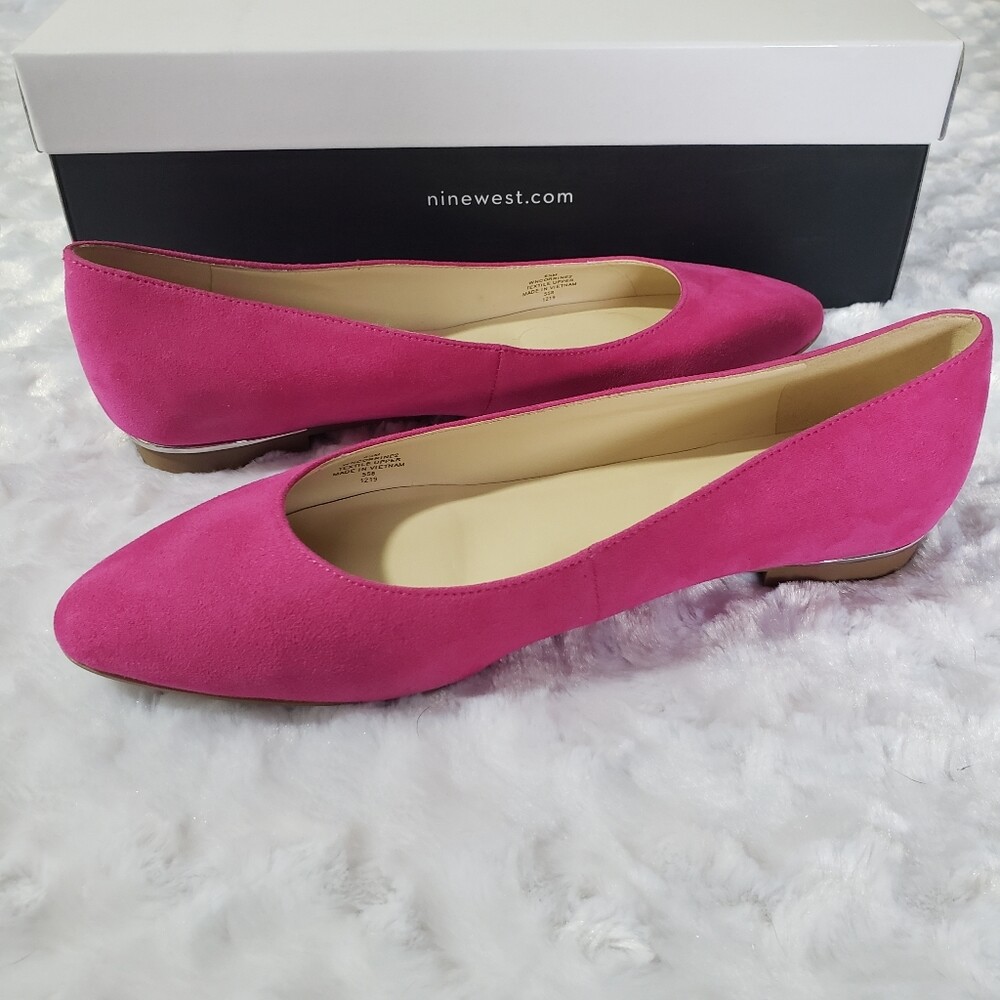 Nine West Corrine size pink faux suede ballet flats