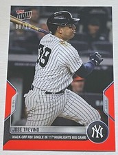 Jose Trevino Walk-off RBI Single In 11th Topps Now Red Parallel MLB NY Card #232