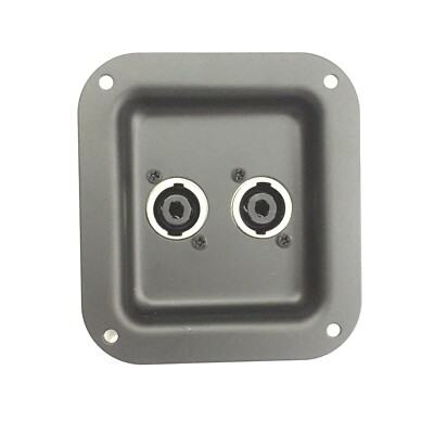 Metal Speaker Jack Plate W/ Dual Speakon NL4 Connectors For PA Speakers 4.5''x4'' 