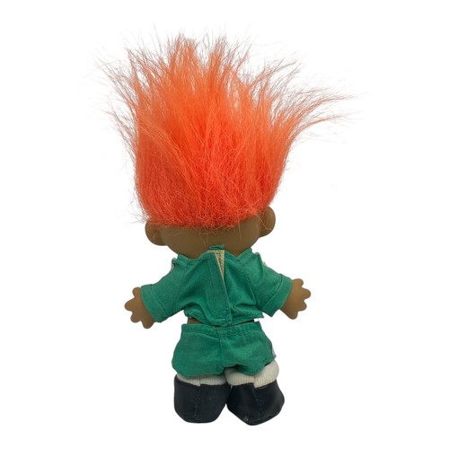 Vintage Russ 5" Fußballspieler grüne Uniform Super Kicker MVP Troll Puppe - Bild 3 von 5