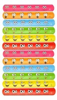 12X Schnapparmband Lachgesicht Klatscharmband Armband Mitgebsel Kindergeburtstag