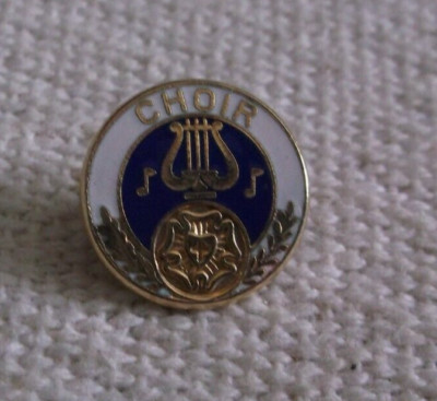 Vintage Choir Round Goldtone & Enamel Pin | eBay
