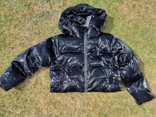 Women's Magnetic T Trim Trapstar Glossy Black Puffer Jacket. Medium. Brand New
