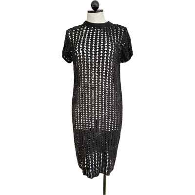 knee length dresses for ladies Windsor Everlee Mesh Open Back Formal Dress in Black | Size: Xs main image 1