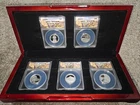 🌟2010-S ANACS PR70 DCAM First Strike 5-Coin Silver Quarter Proof Set #486/997