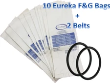 10 Bags for Eureka Style F&G Vacuum Cleaner F G Sanitaire Commercial + 2 Belts