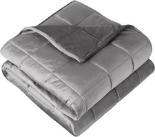 30Lb King Size Weighted Blanket - Minky Fleece, Light Grey, 80"x87