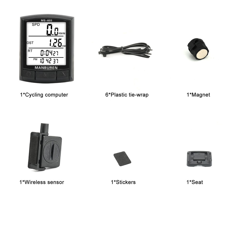 Wire/Wireless Bike Computer Speedometer Bicycle Odometer LCD Screen ...