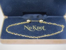 Rare Vintage Men's Tie Collar Bar: NO KNOT Gold Tone w/ Directions