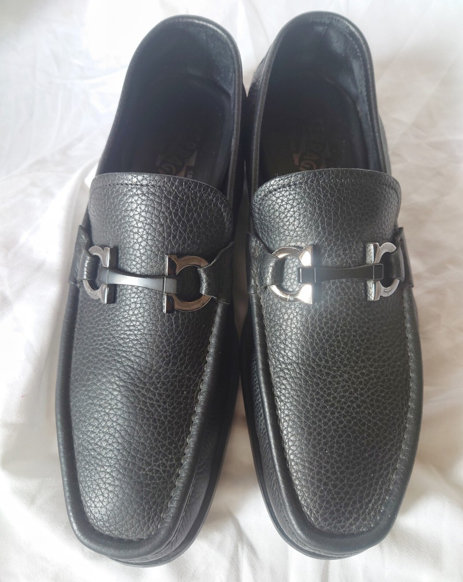 Salvatore Ferragamo Grandioso Gancini Men\'s Black Leather Loafers - US Size 10.5 Ferragamo Grandioso Gancini Leather Loafers Black Men main image 4