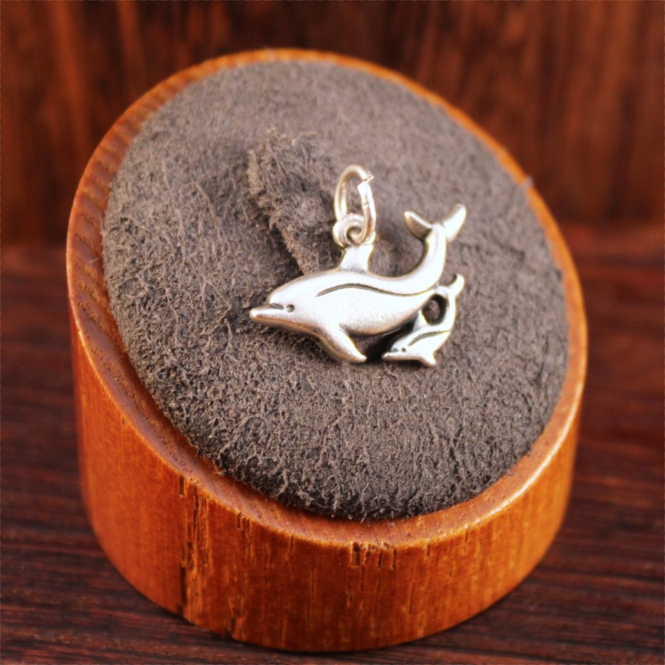 James Avery Mother and Baby Dolphin Charm Sterling Silver 9/16" Length