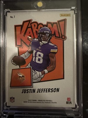 2023 Absolute Football JUSTIN JEFFERSON No 7 KABOOM HORIZONTAL