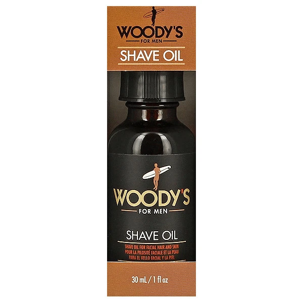 Aceite de afeitado Woody's para hombres cabello facial y piel 1 fl oz afeitado barba aseo Foto 2 de 2