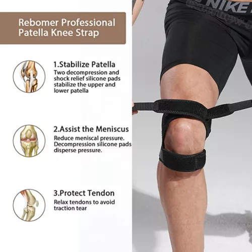 Patella Stabilizer Knee Support Strap Tendon Brace Pain Rellief Sport Warp Belt - Picture 14 of 32