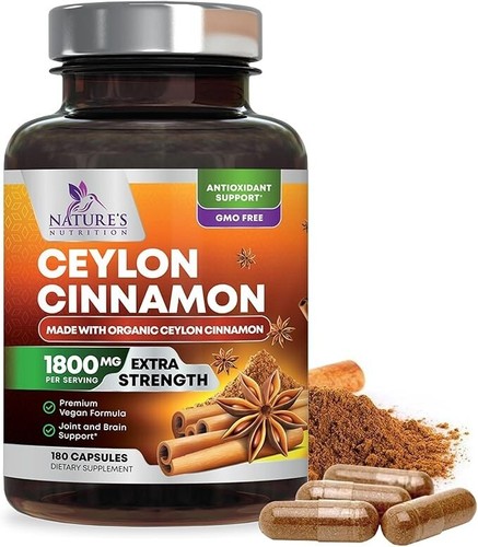 Organic Ceylon Cinnamon Supplement 1800mg Certified Purity Cinnamon Capsule Pill - Picture 45 of 64